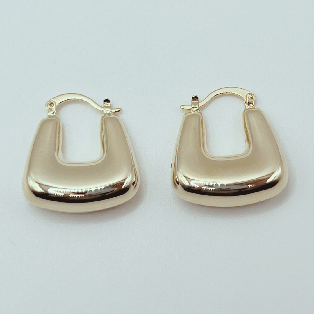 Aretes Gold Cuadrados tipo Aros