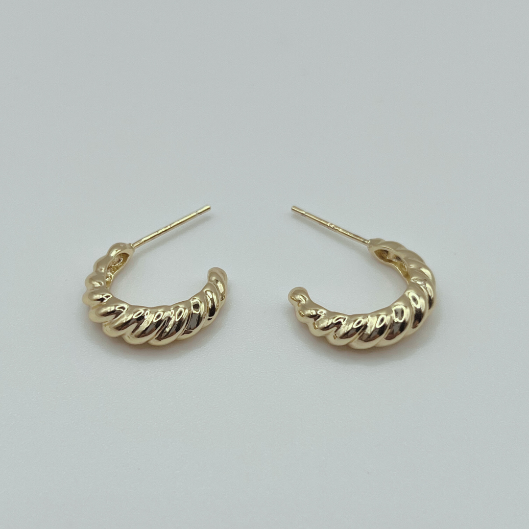 Aretes argolla trenza