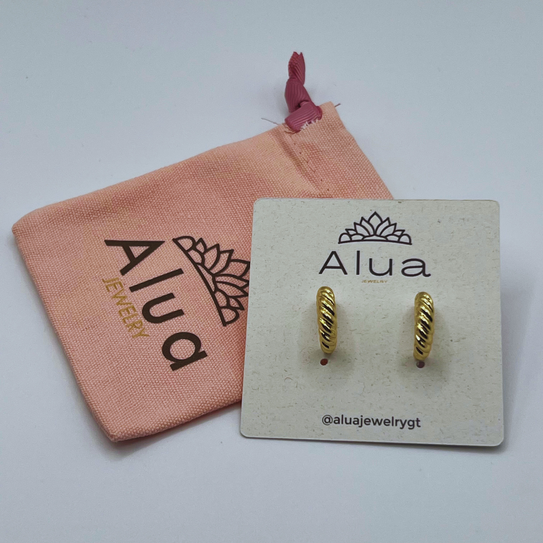 Aretes argolla trenza