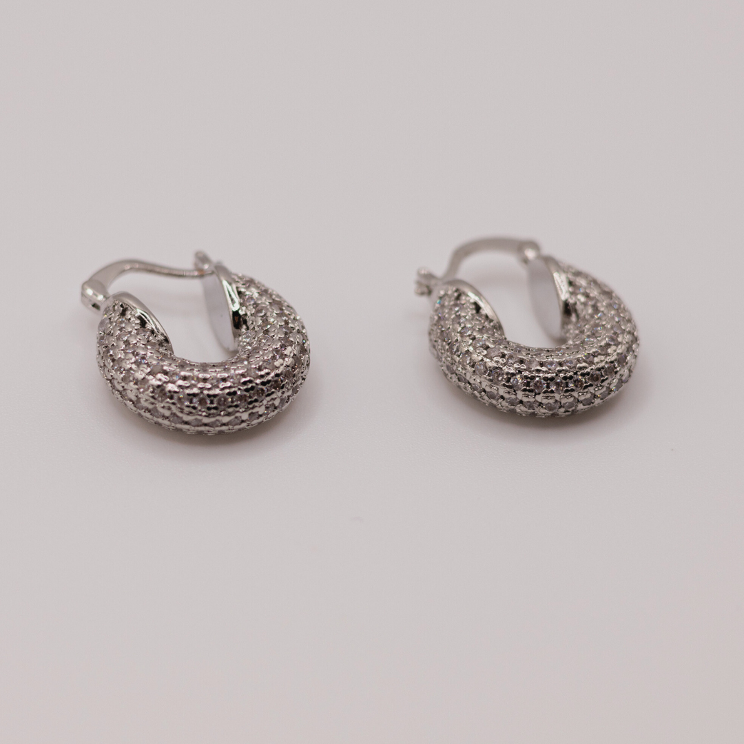 Aretes Argollas Luna Silver