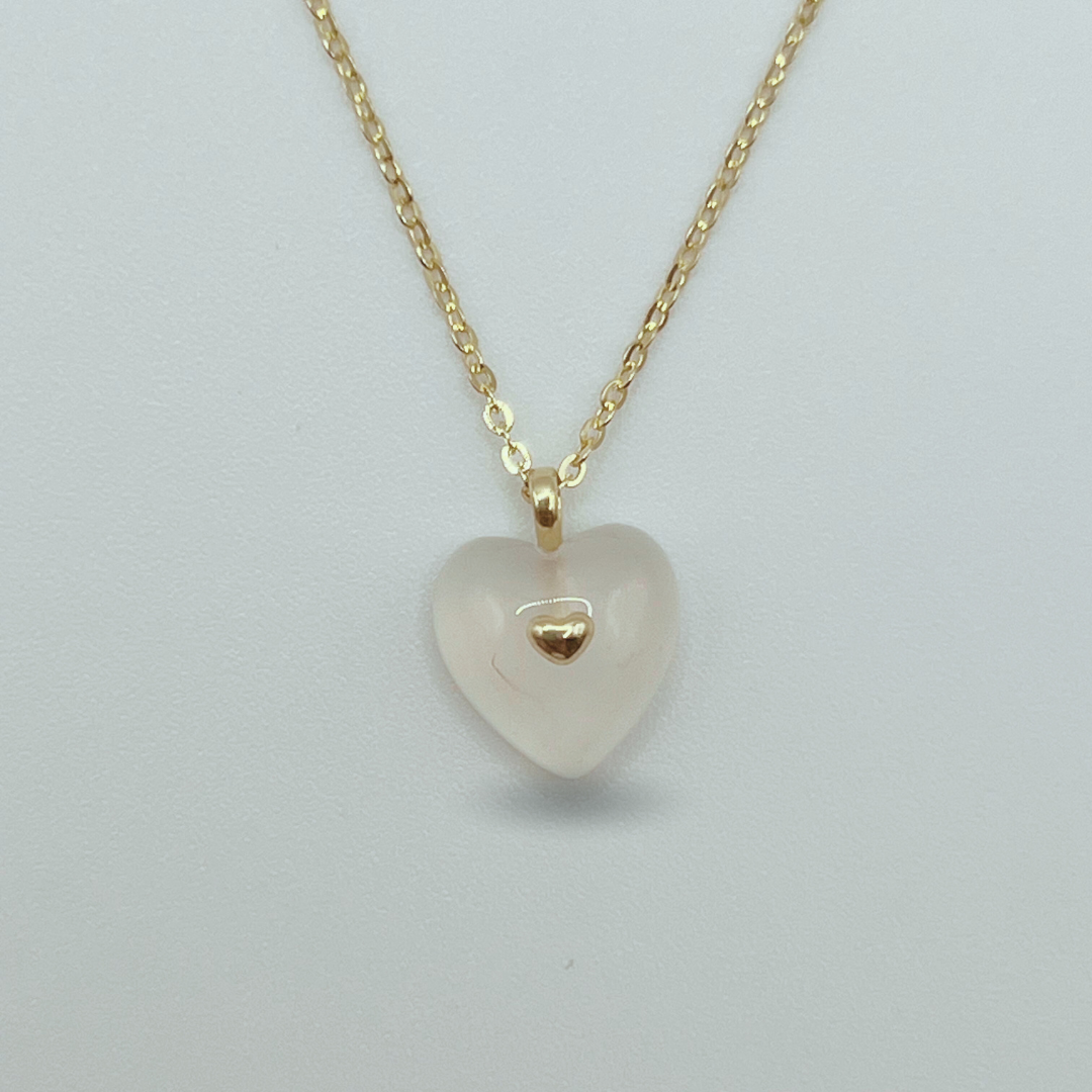 Collar Corazón Cristal Blanco