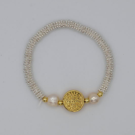 Pulsera Mini Balines Silver Medalla