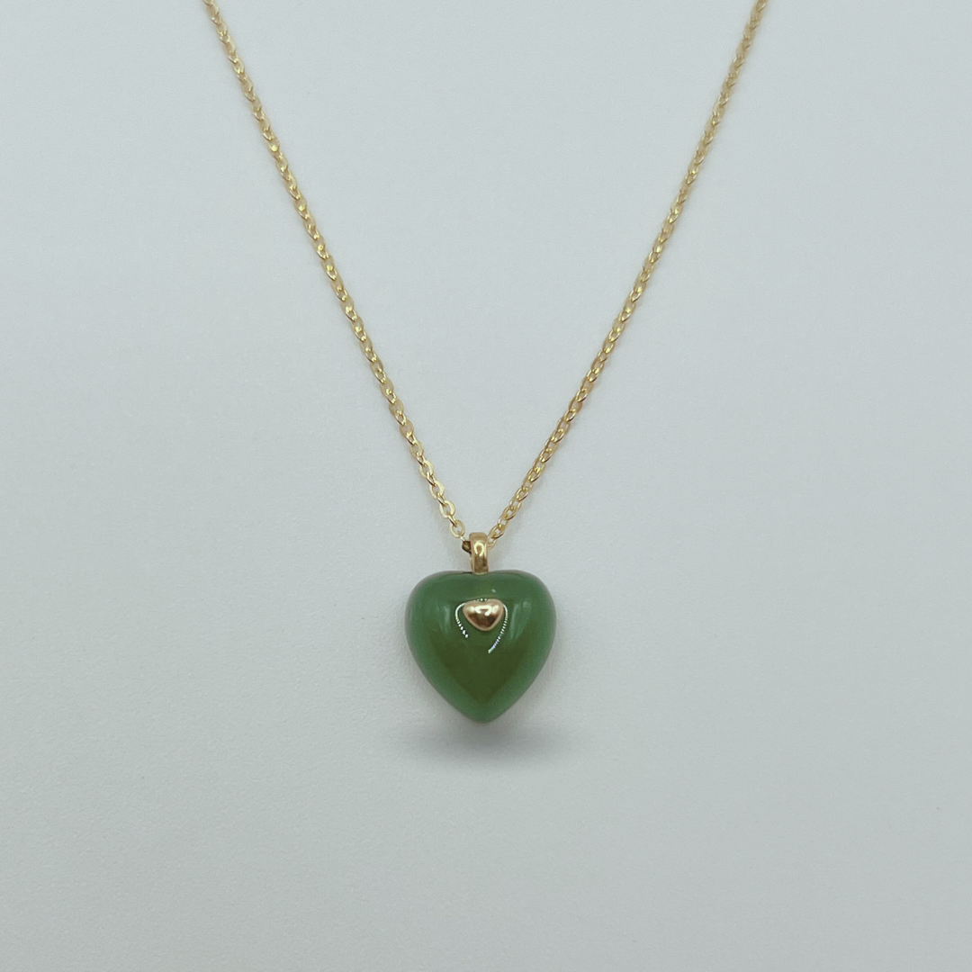 Collar Corazón Verde