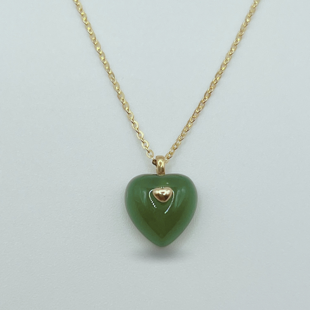 Collar Corazón Verde