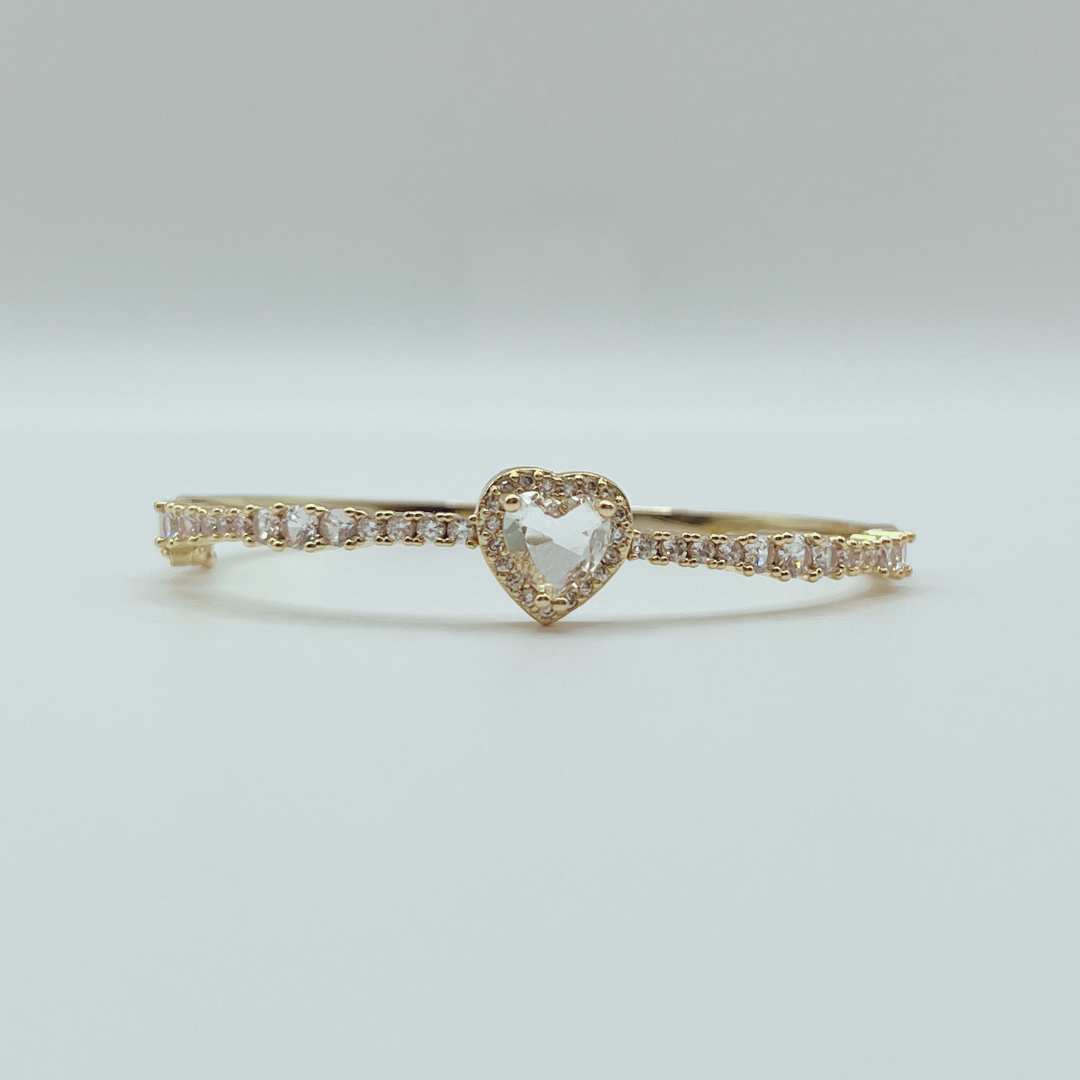 Pulsera con Broche y Corazón Cristal