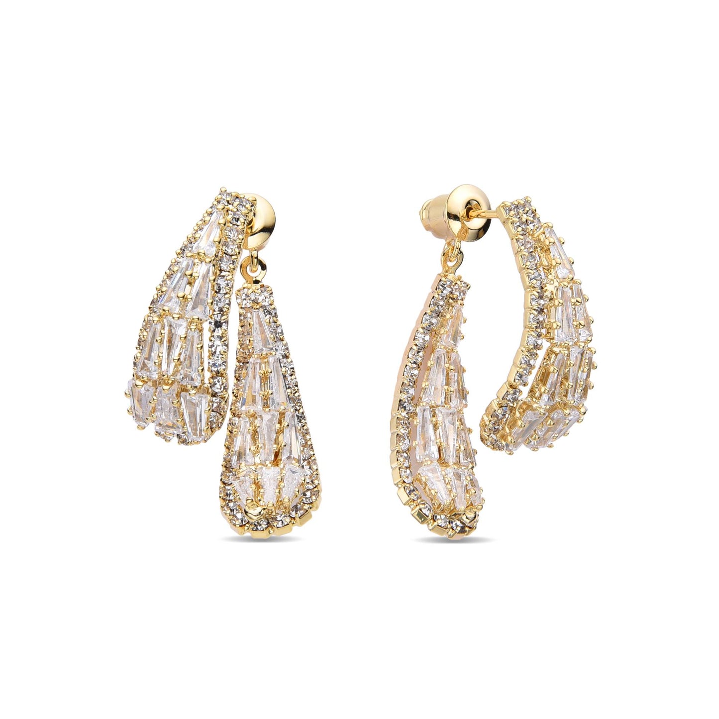 Aretes Con Cristal en forma de Alas